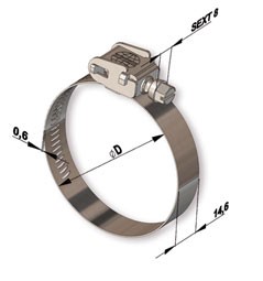 Abrazadera Regulable Flexil Jet, Acero Inoxidable AISI-304 – FIFJ60160